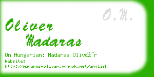 oliver madaras business card